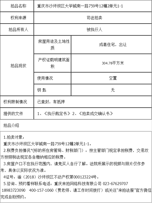 重庆市沙坪坝区大学城南一路759号12幢2单元1-1